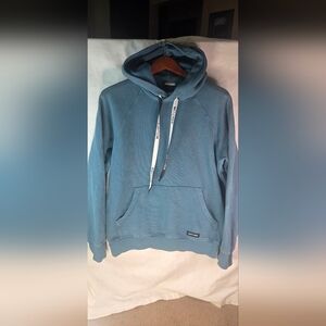 Mother "The Loafer" Hoodie Sweatshirt In Coral Blue Women's Sz S 100 % Cotton